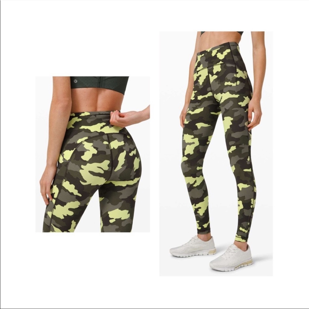 NWT Lululemon Swift Speed HR Tight Camo Green multi leggings